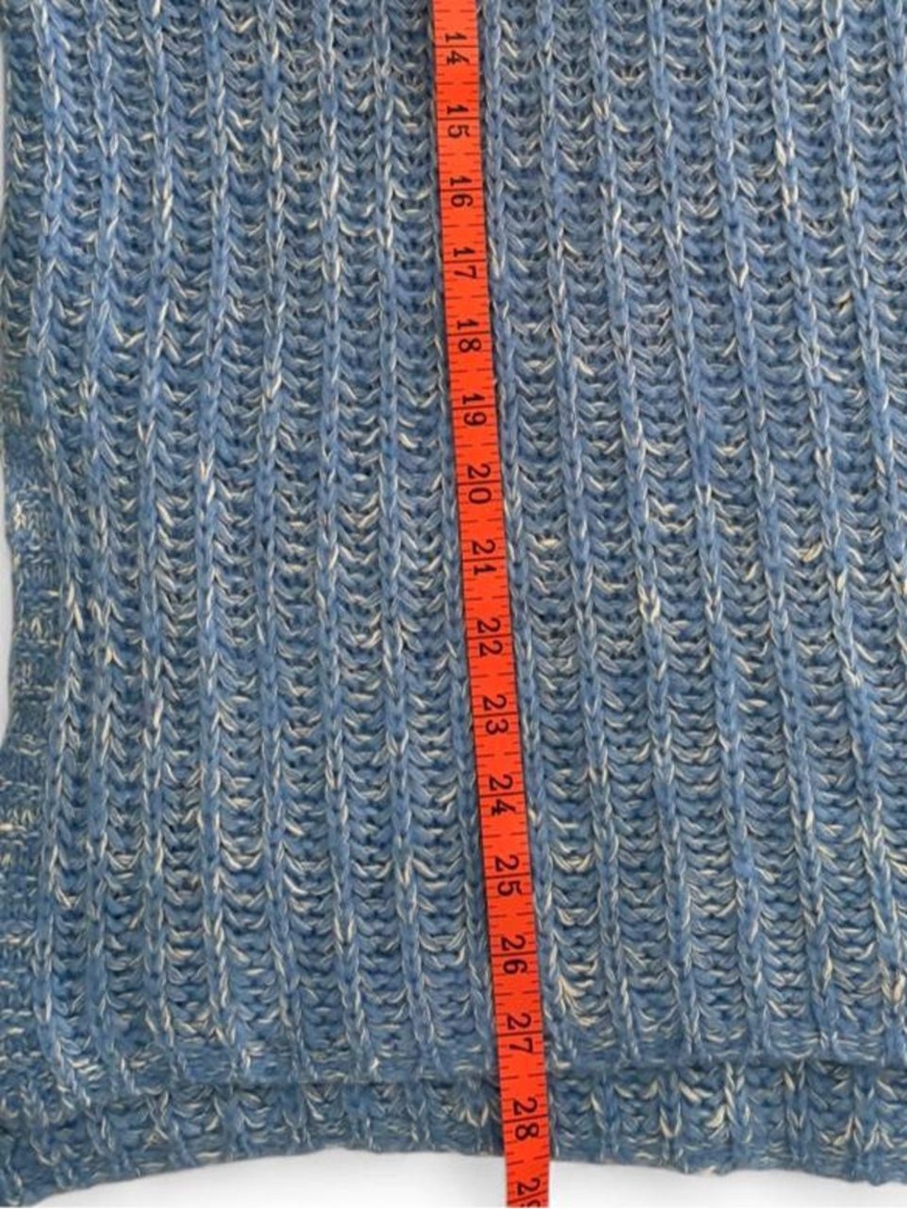Anthropologie Pilcro Blue Marled Mock Neck Oversized Chunky Ribbed Knit Sweater - Picture 6 of 8